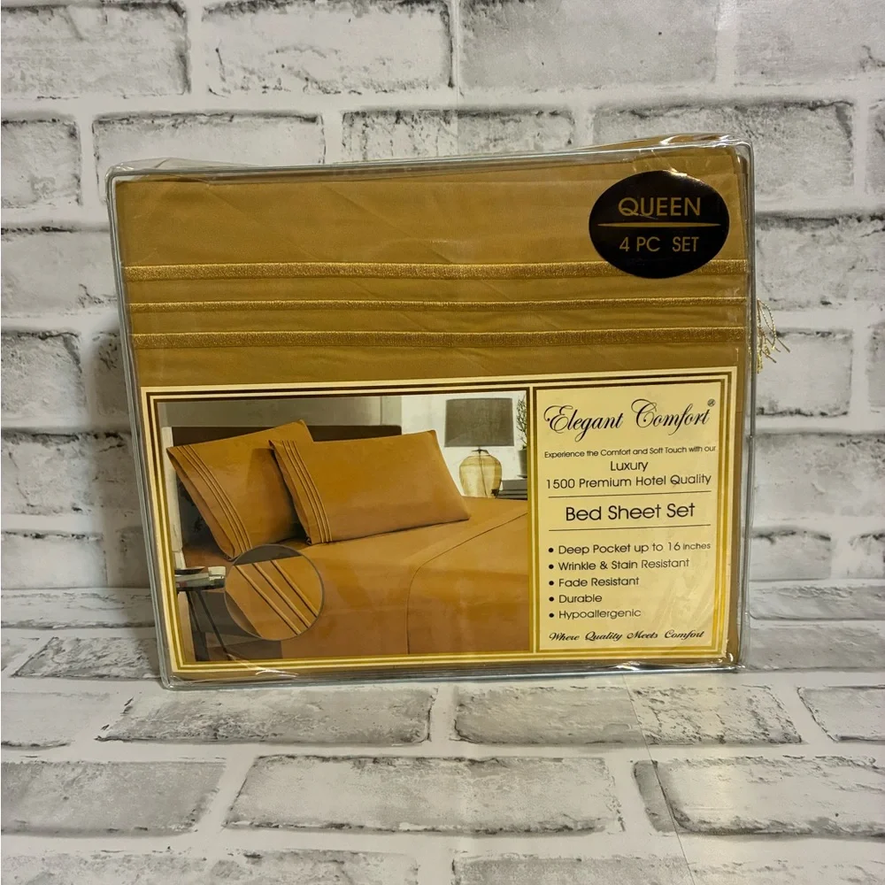 NEW- Elegant Comfort Queen Deep Pocket Bed Sheet Set